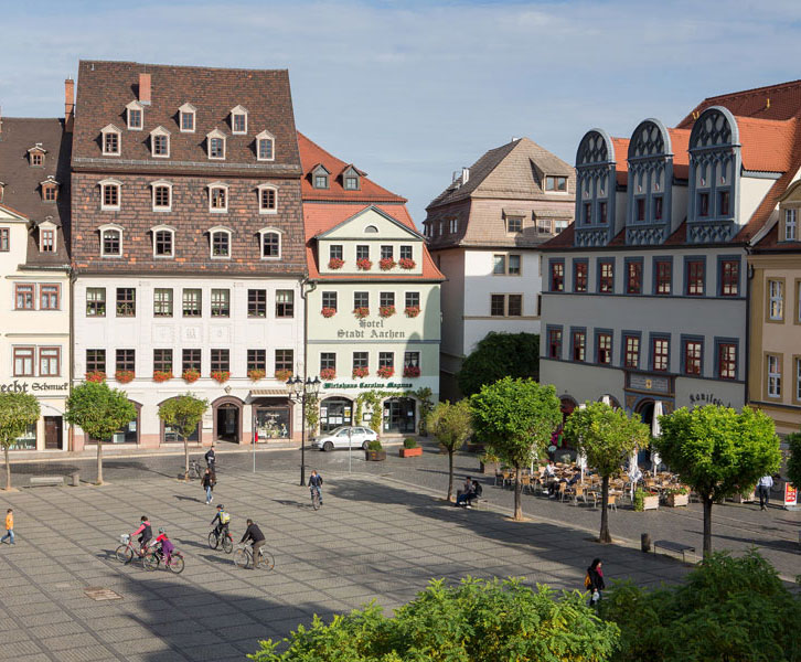 Naumburgs Marktplatz aus der Vogelperspektive