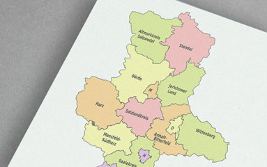 Ausschhnitt einer Sachsen-Anhalt-Landkarte