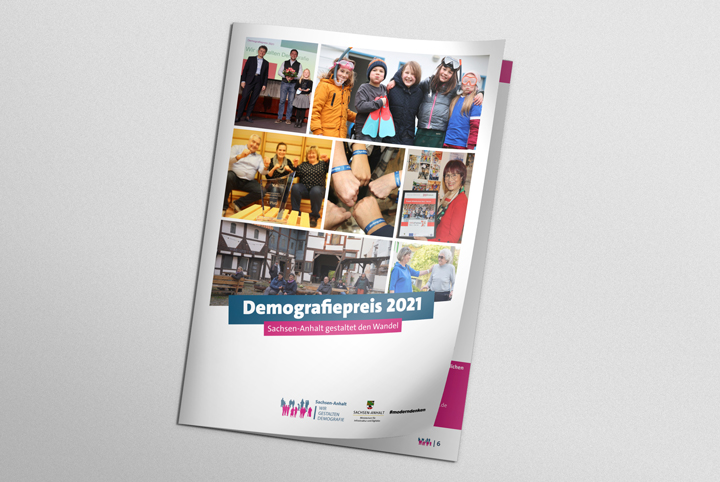 Titelbild der Broschüre Demografiepreis 2021 - Sachsen-Anhalt gestaltet den Wandel
